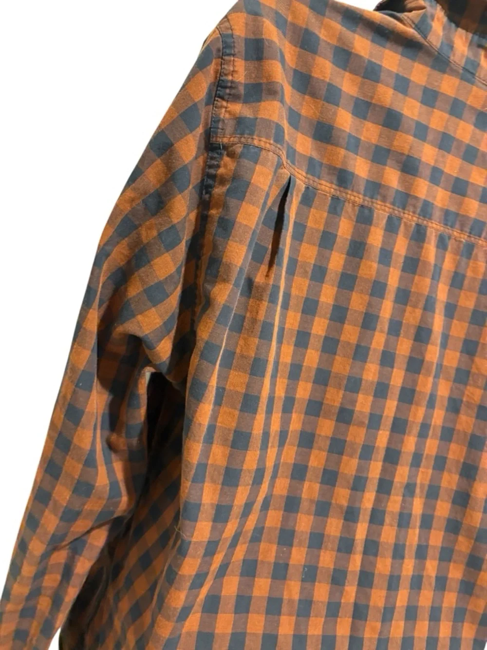 THE NORTH FACE Men’s Checkered Burnt Orange Blue Button Up Top Size Medium